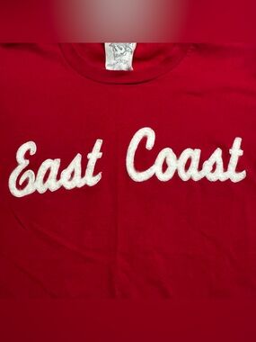 Left Field NYC Women's East Coast Felt Graphics Tee In Red Size: Small